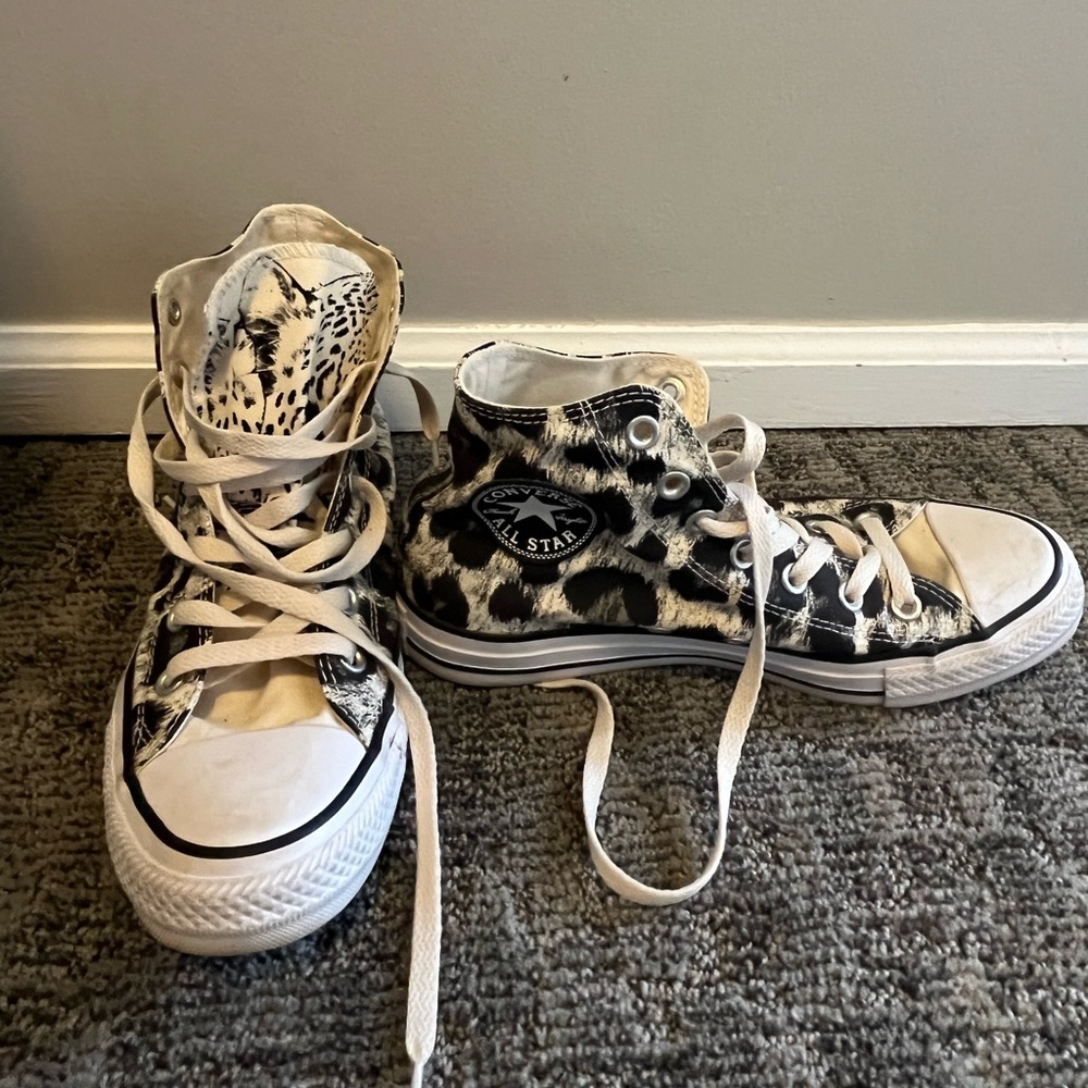 Converse Leopard Print High-Top Sneakers